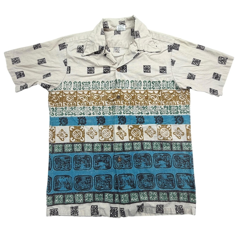 Vintage 1960s Hawaiian Surf Pacific Sportswear Shirt Mens M Surfer Tiki Beach
